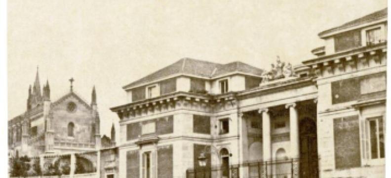 El Museo y la iglesia de San Jerónimo. Madrid, ca. 1857. Gaudin Frères Editores