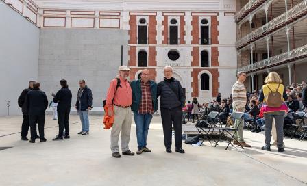 Alberto Tellería, Igor González y Fernando Larumbe de la plataforma